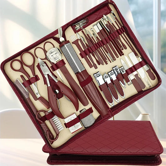 Deluxe Stainless Steel Manicure Set (10/42 PCS) – Travel Case Included