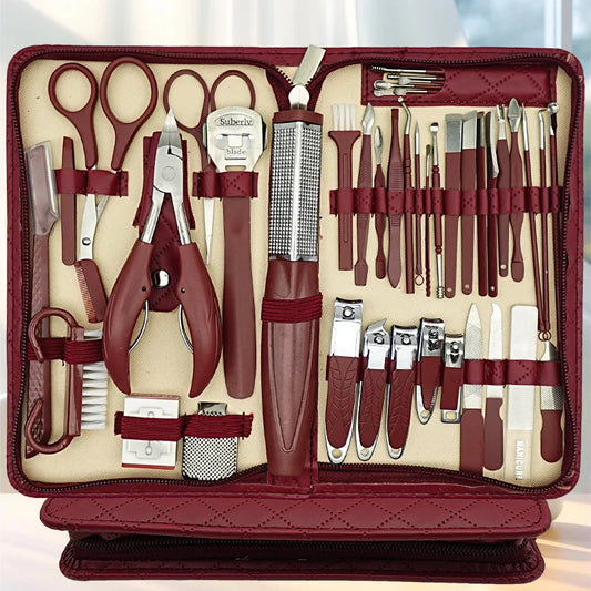 Deluxe Stainless Steel Manicure Set (10/42 PCS) – Travel Case Included