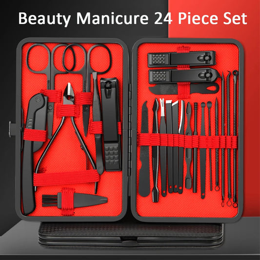 Elegance Series – Premium Stainless Steel Manicure & Grooming Set (7–24 PCS)